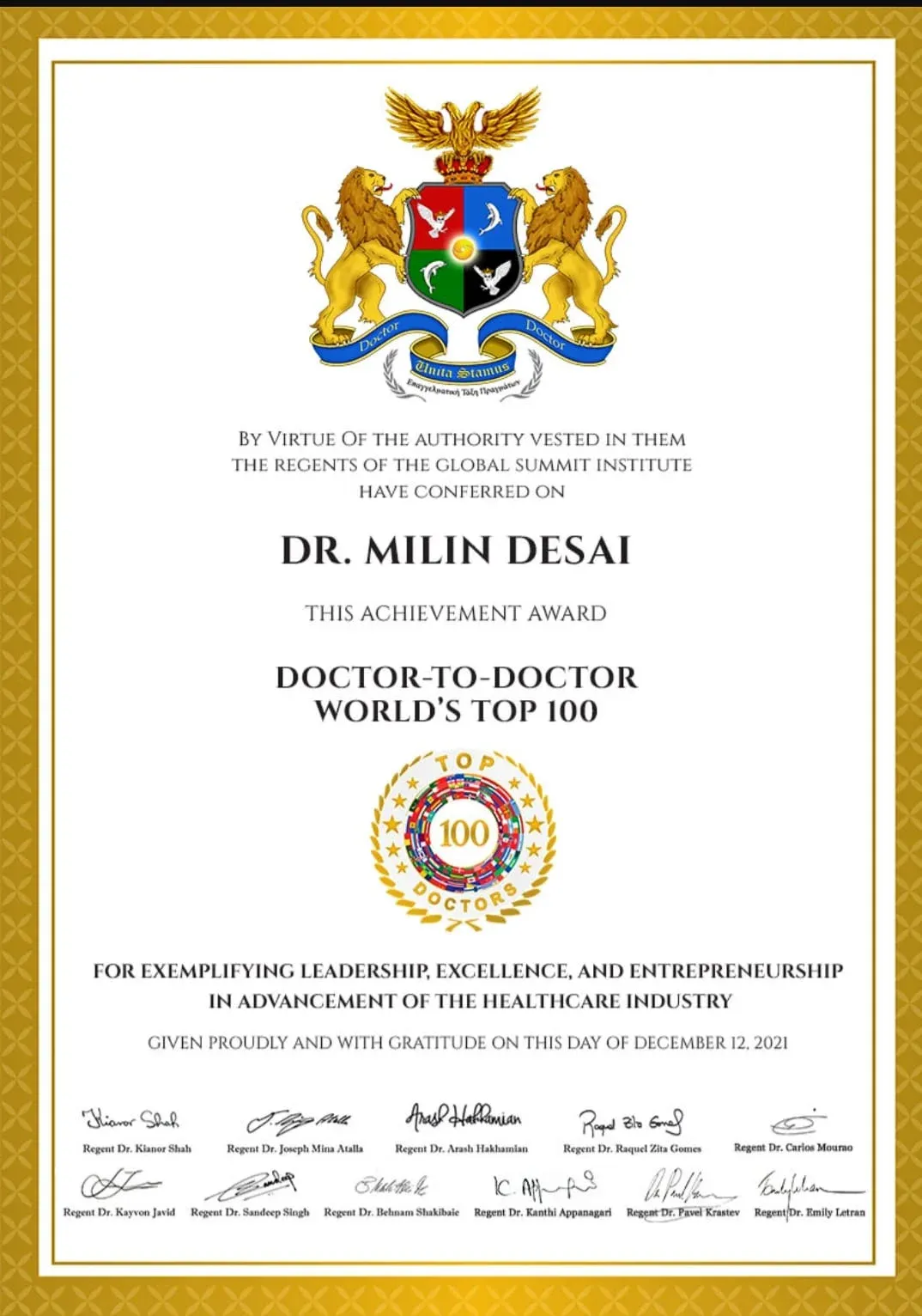 Doctor-To-Doctor World's Top 100